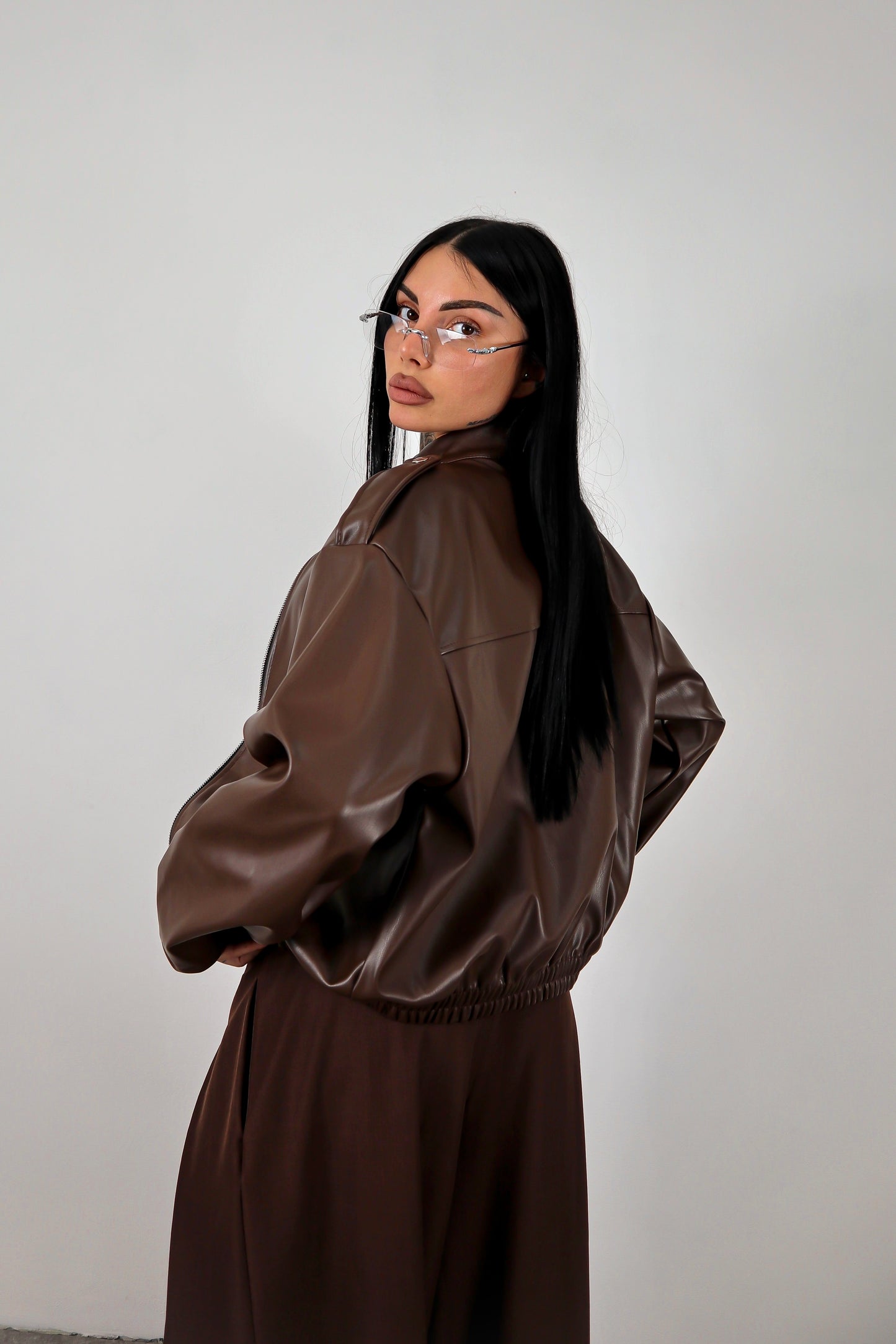 Giacca ecopelle Zar - Marrone
