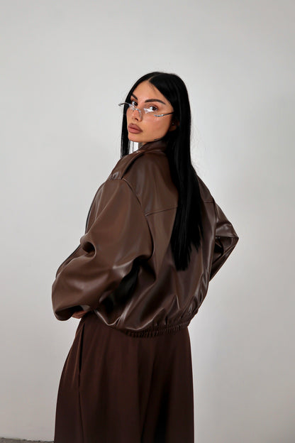 Giacca ecopelle Zar - Marrone