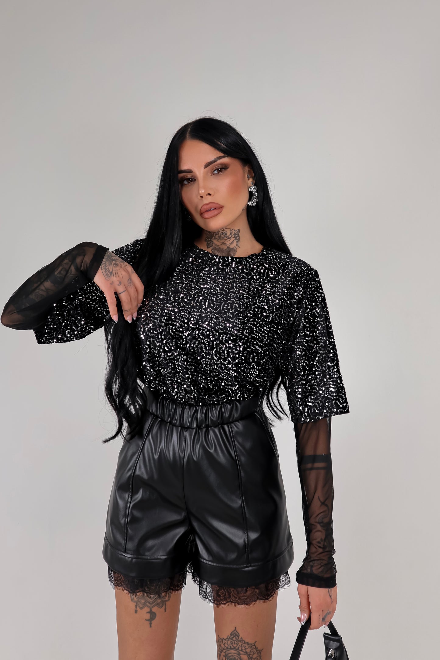 Maglia Paillettes Virginia - Nero