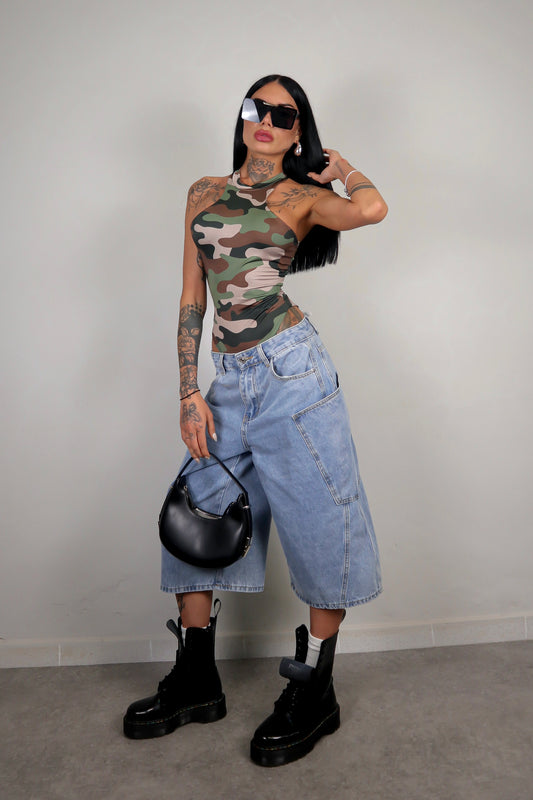 Bermuda Baggy - Denim Chiaro