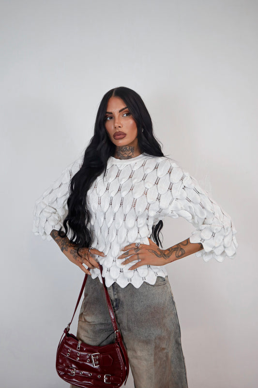 Maglione Squame - Bianco