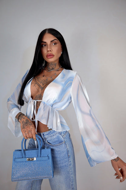 Blusa Antartide - Bianco&Celeste