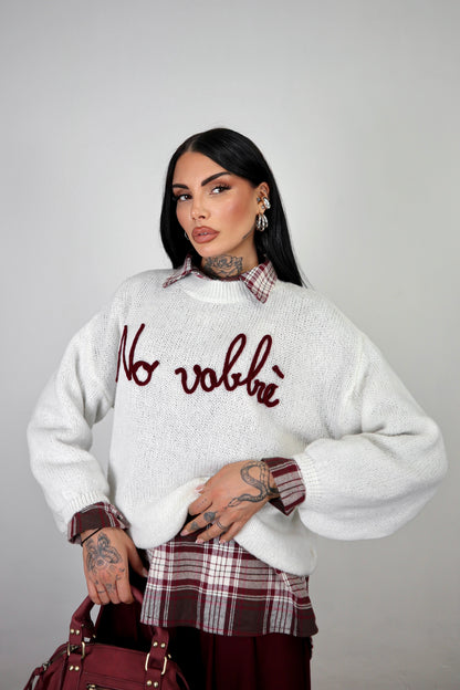 Maglione “No vabbè” - Bianco