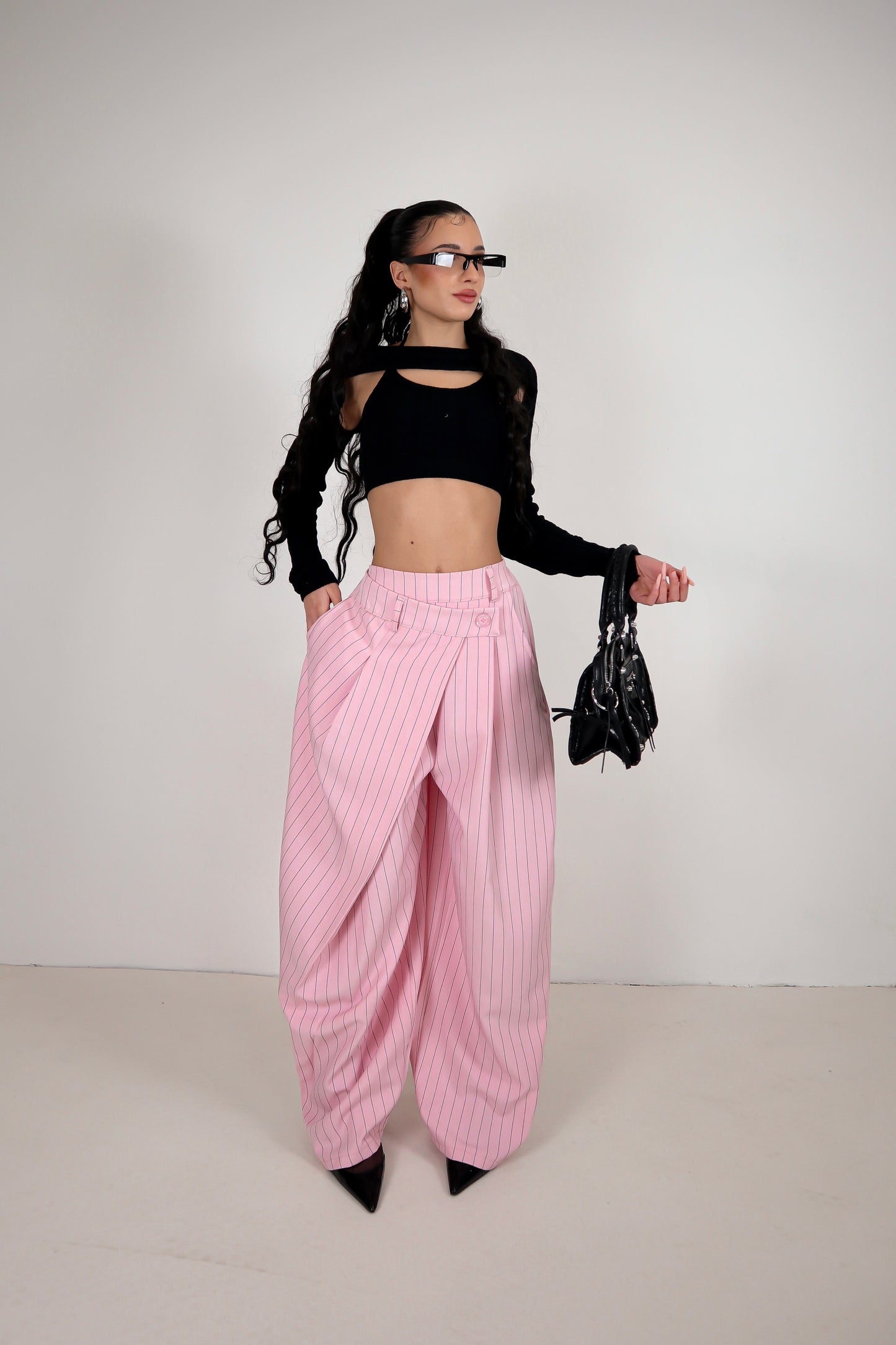 Pantalone Amira Gessato - Rosa
