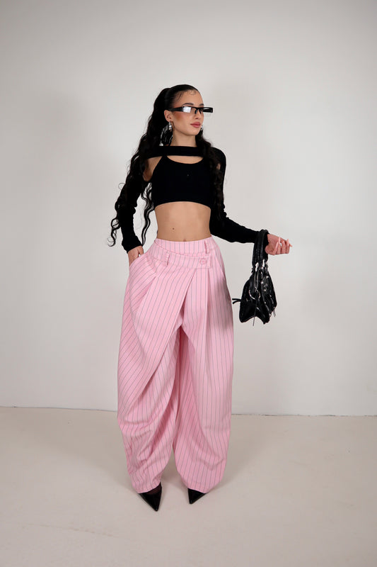 Pantalone Amira Gessato - Rosa