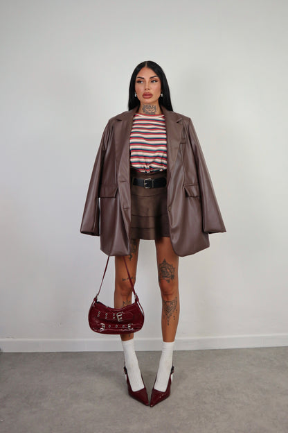 Blazer Ecopelle Over - Marrone