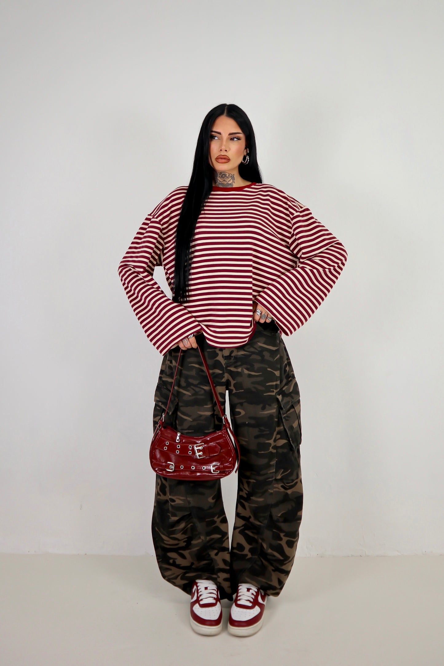 Maglia Lines - Panna/Bordeaux
