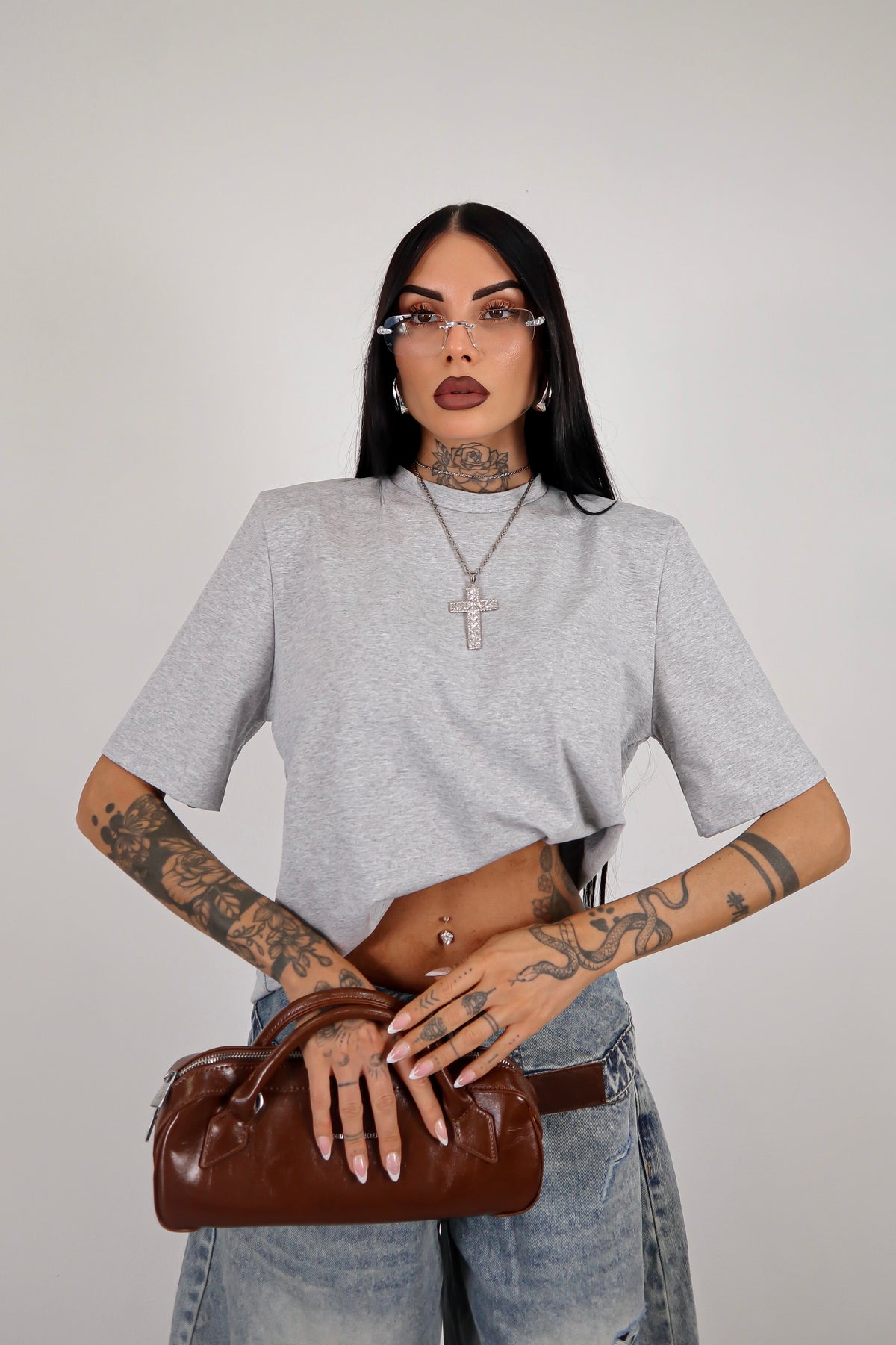 T-shirt Spalline - Grigio