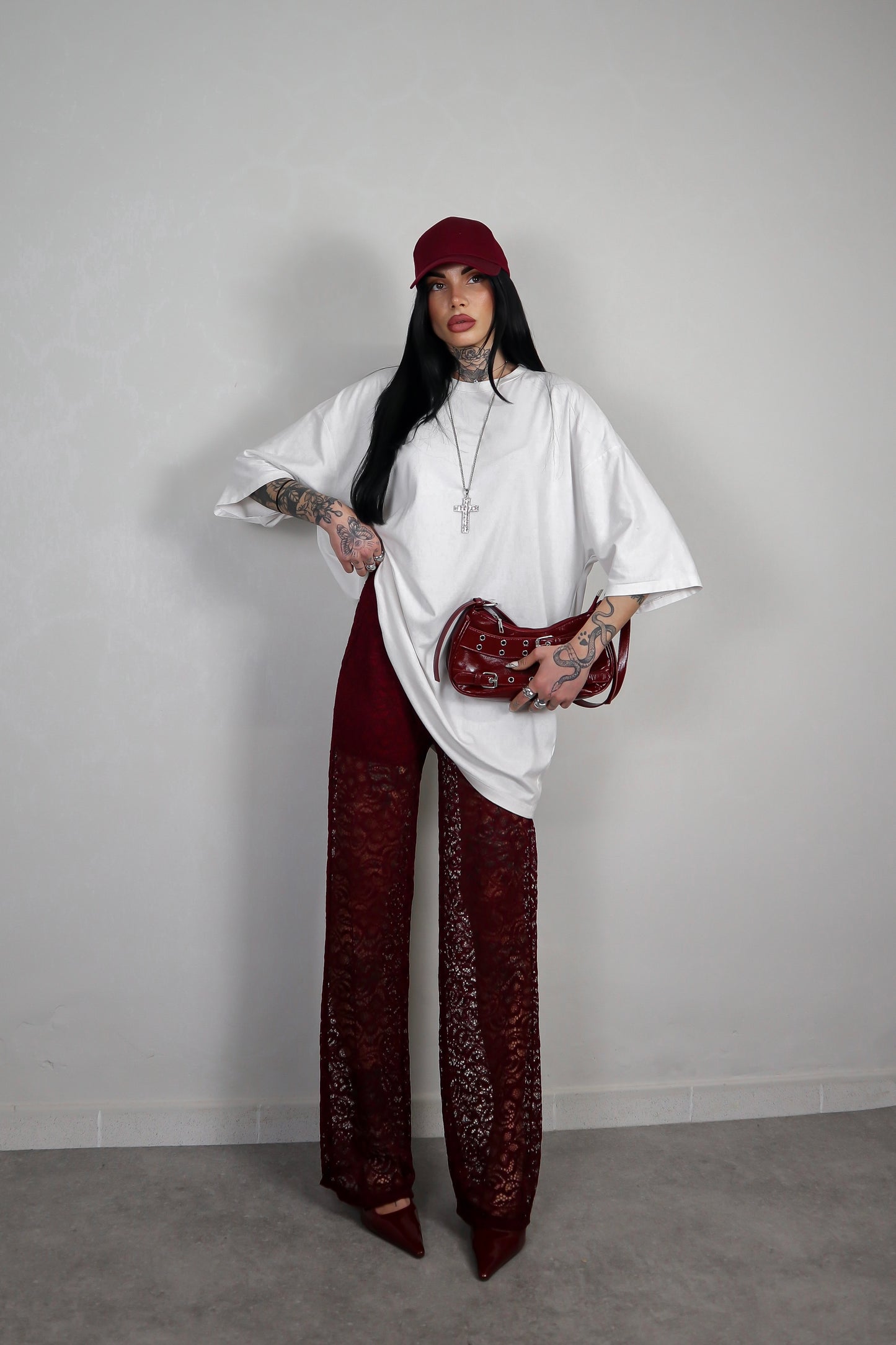 Pantalone Pizzo Morbido - Bordeaux