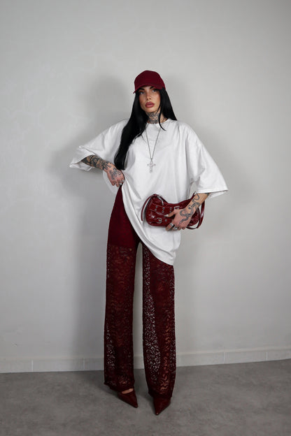 Pantalone Pizzo Morbido - Bordeaux