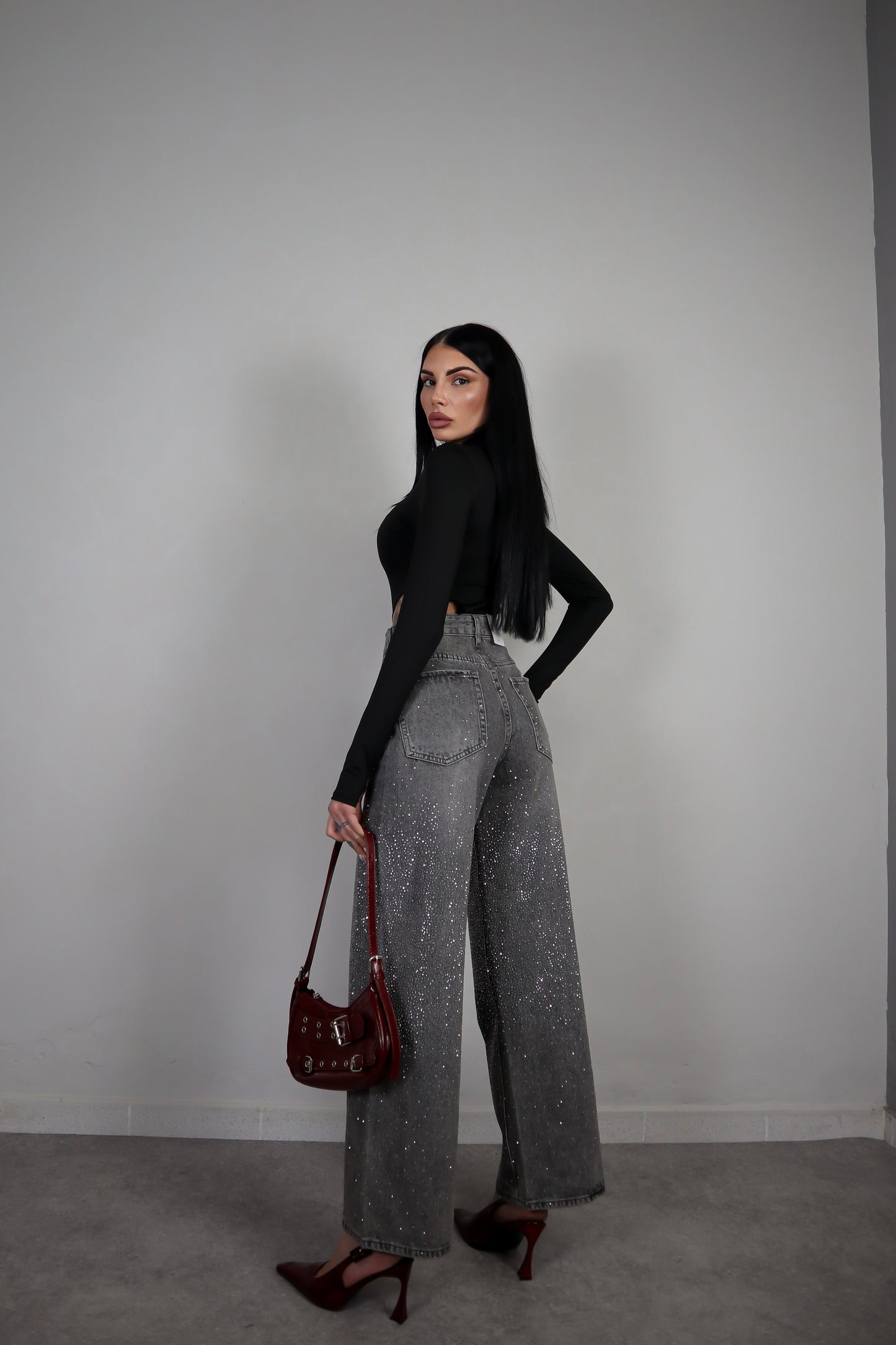 Jeans Brillantini - Nero fumo