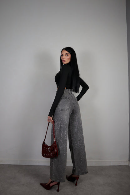 Jeans Brillantini - Nero fumo