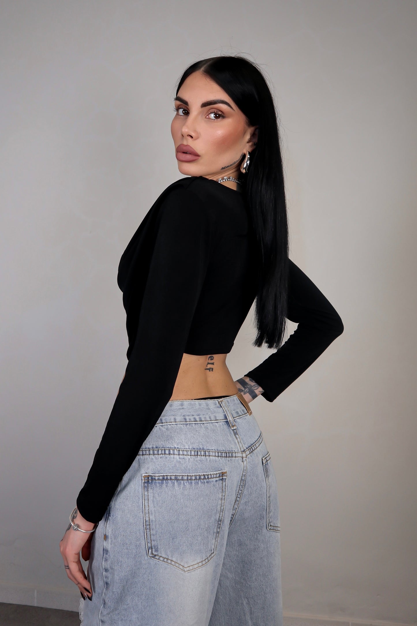 Maglia Crop Eliane - Nero