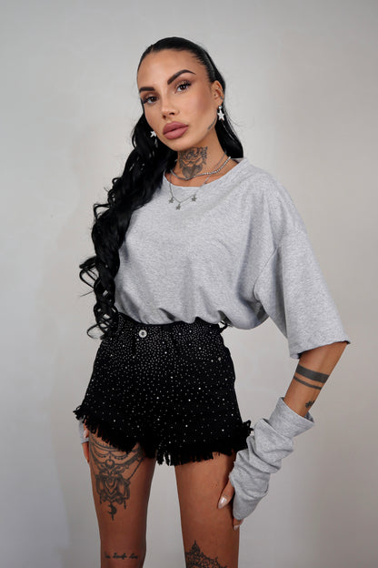 Shorts Brillo Frangette - Nero