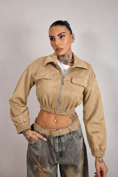 Bomber scamosciato Zahra - Beige