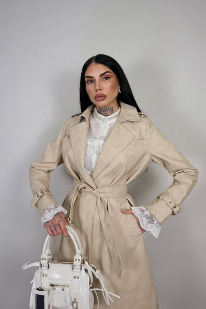 Trench Ecopelle Snake - Beige
