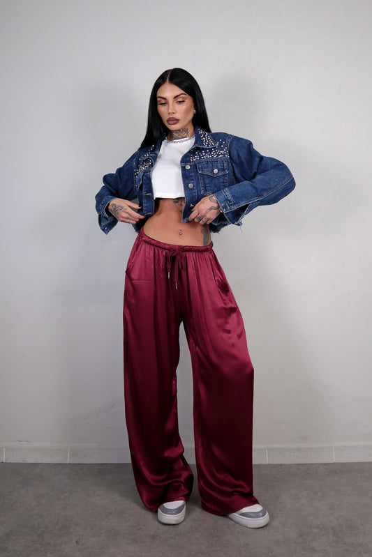 Pantalone Satin - Bordeaux