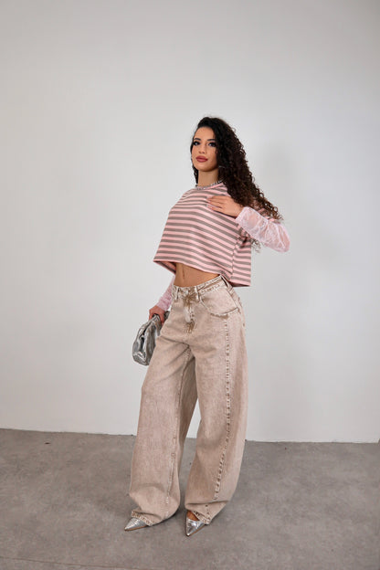 Maglia Mariya - Rosa/Grigio