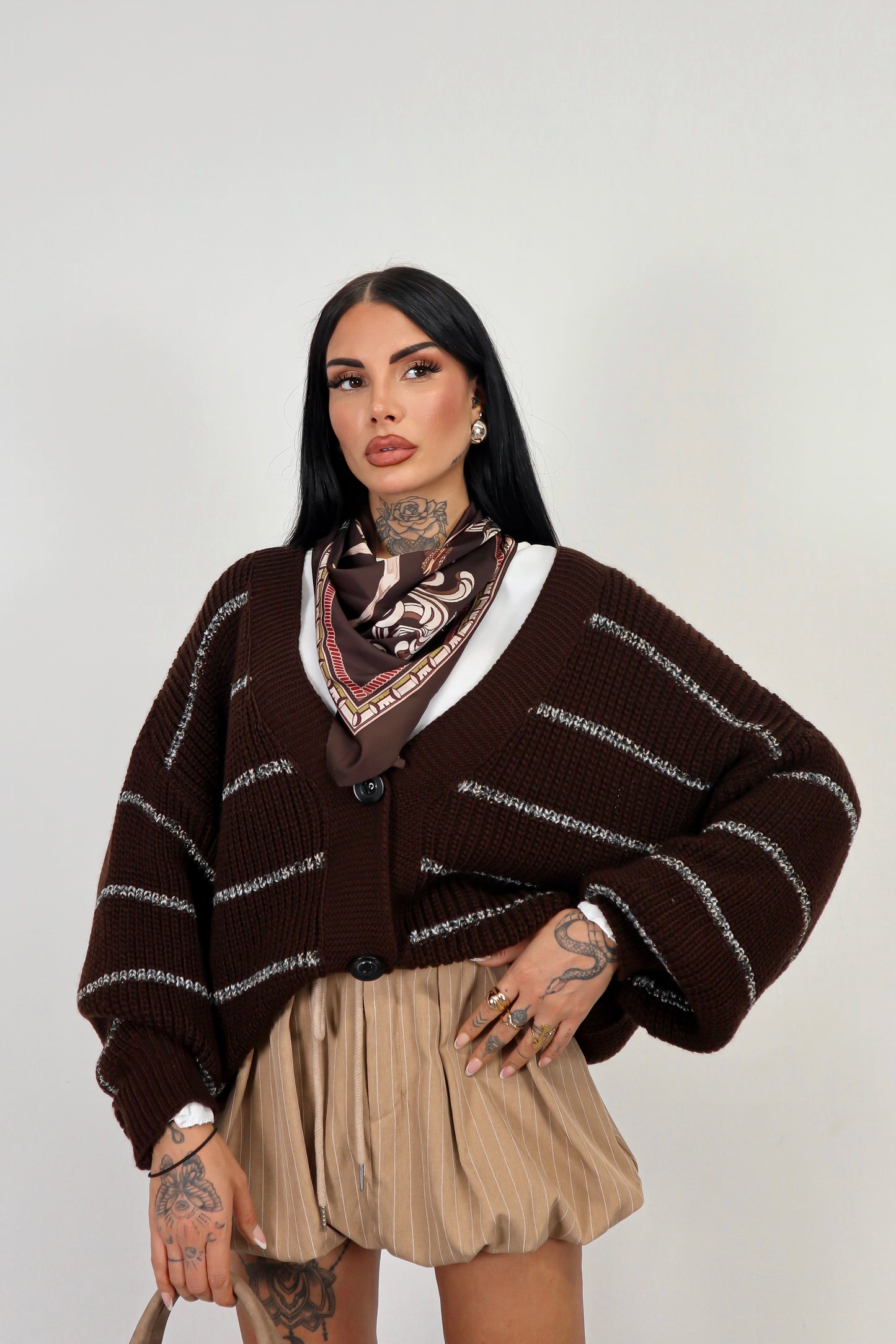 Cardigan over Brenda - Marrone
