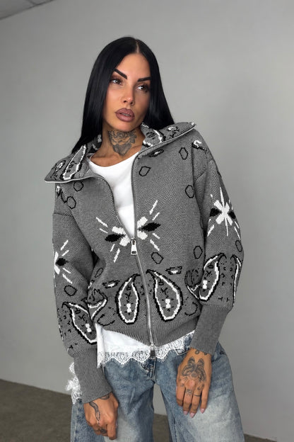 Cardigan Bandana - Grigio