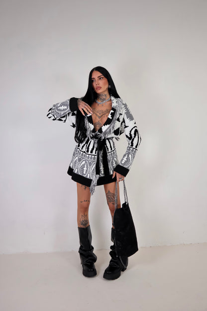 Cardigan Perù - Nero/Grigio