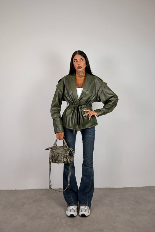 Giacca Ecopelle Mirabel - Verde militare