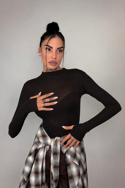 Body Velato Guantino - Nero