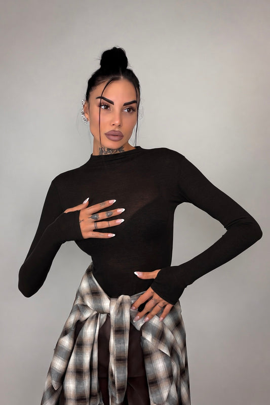 Body Velato Guantino - Nero