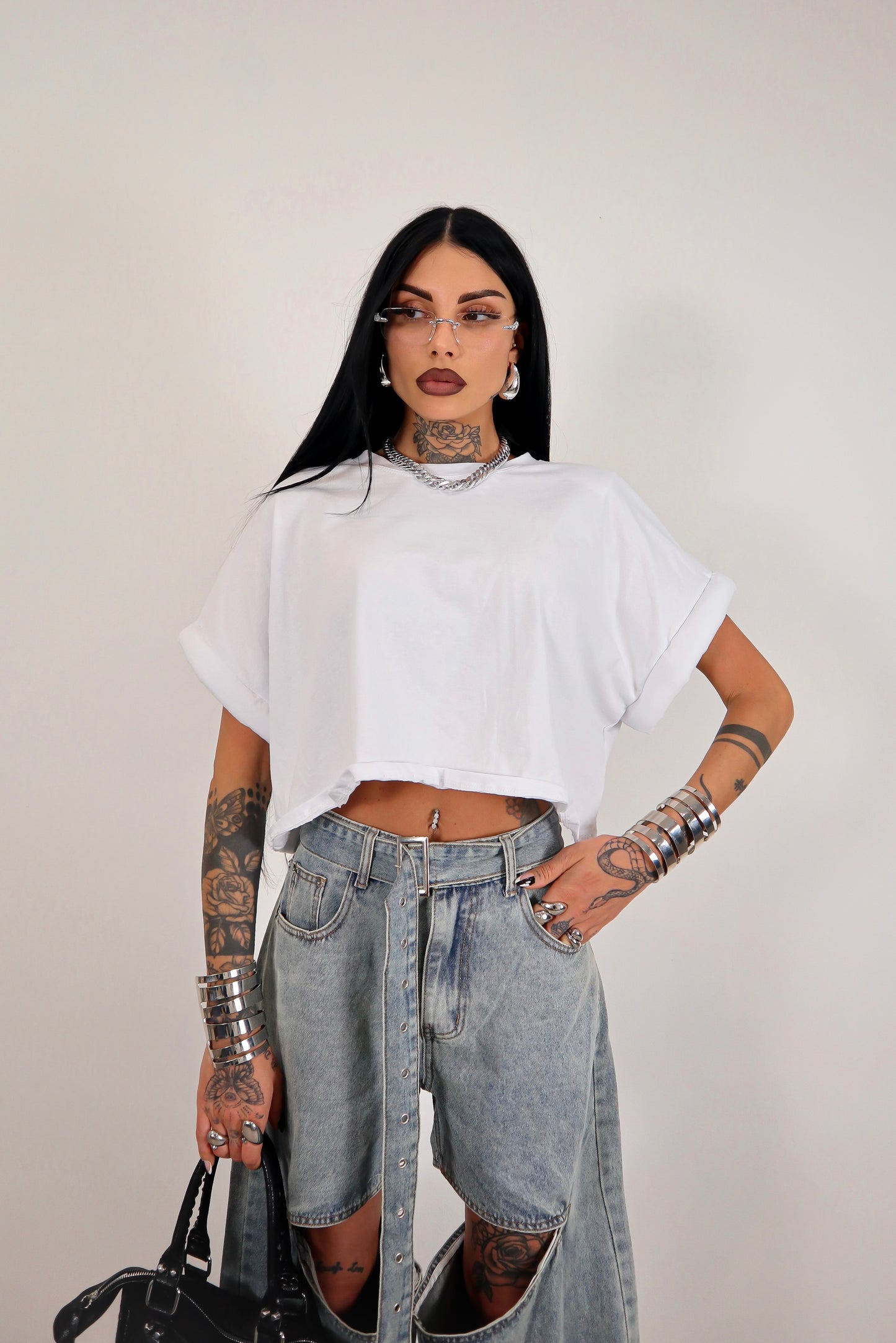T-shirt crop Donut - Bianco