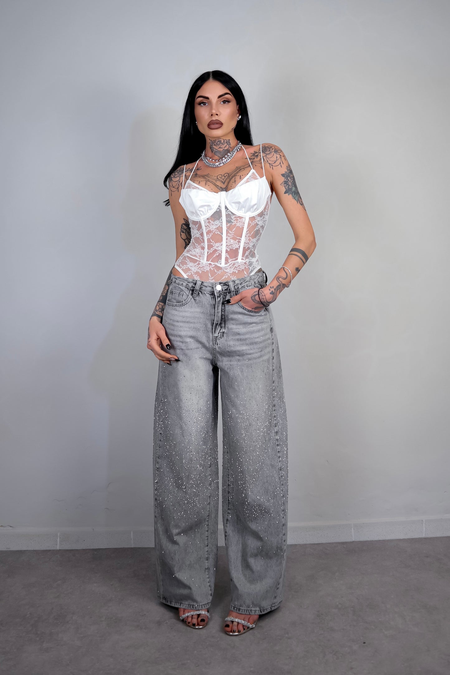 Body pizzo Odette - Bianco