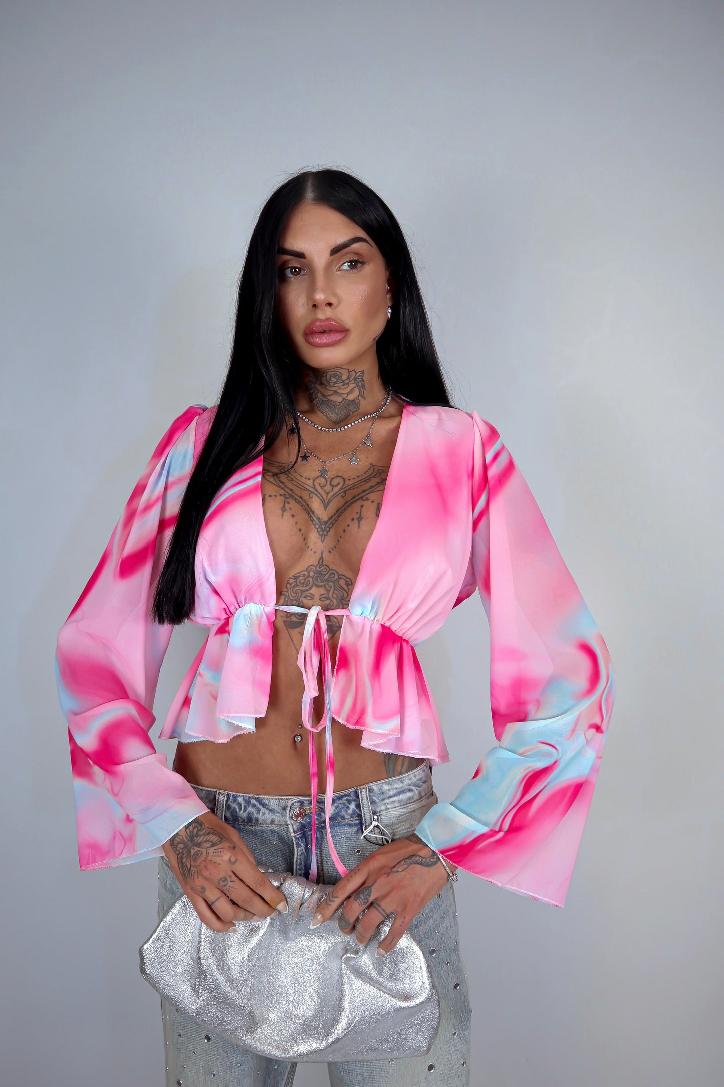 Blusa Antartide - Rosa&Celeste