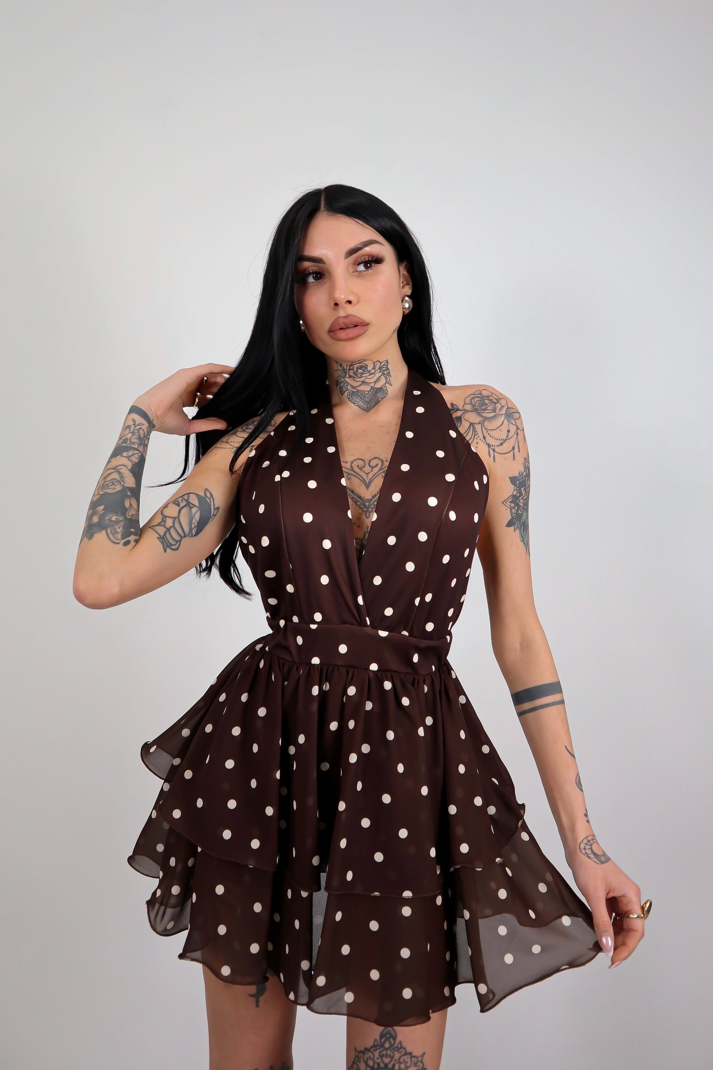 Abito tutina pois Nina - Marrone