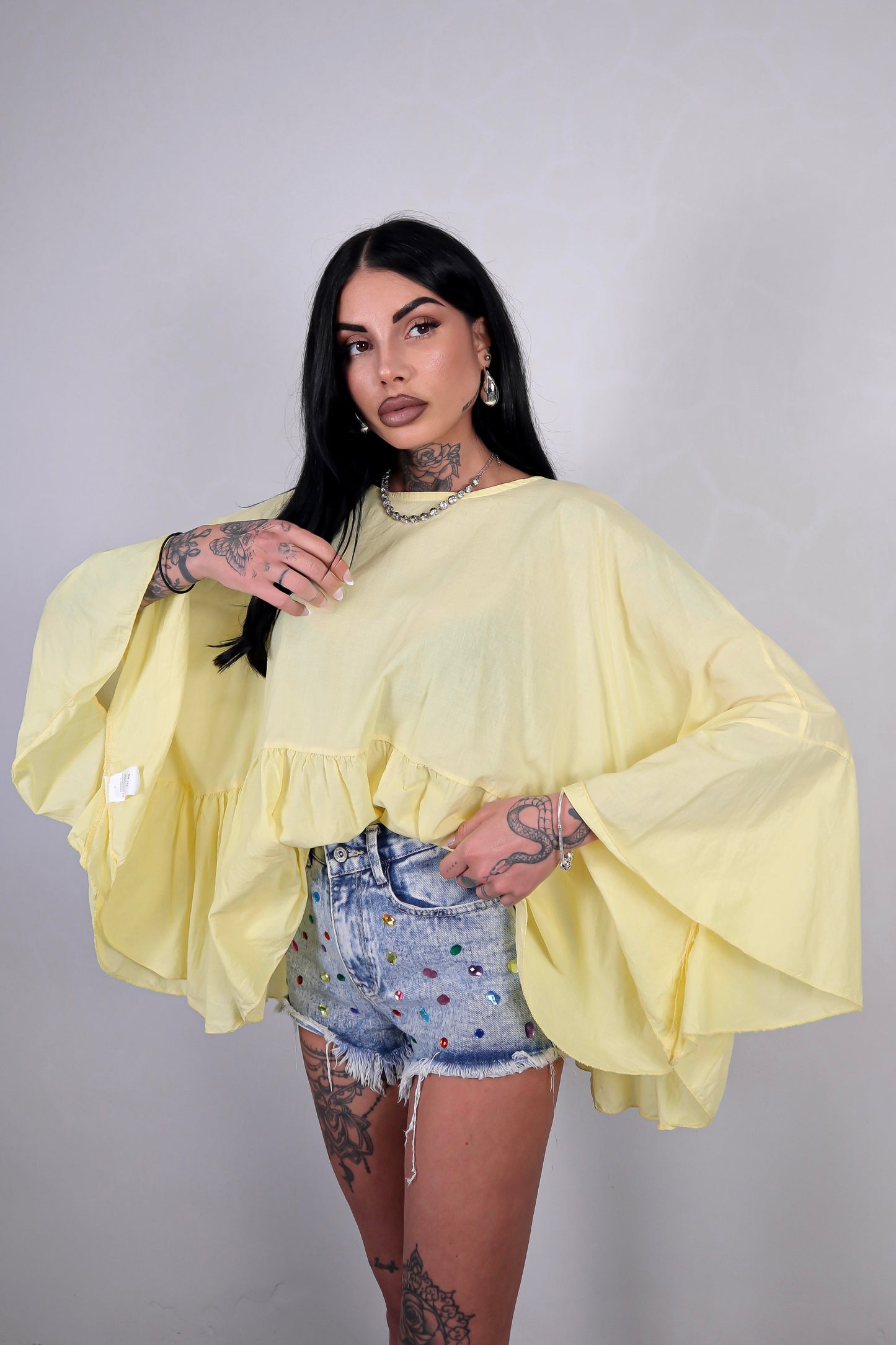 Blusa cotone Zahira - Giallo