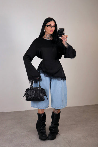 Maglia long sleeve Elegant - Nero