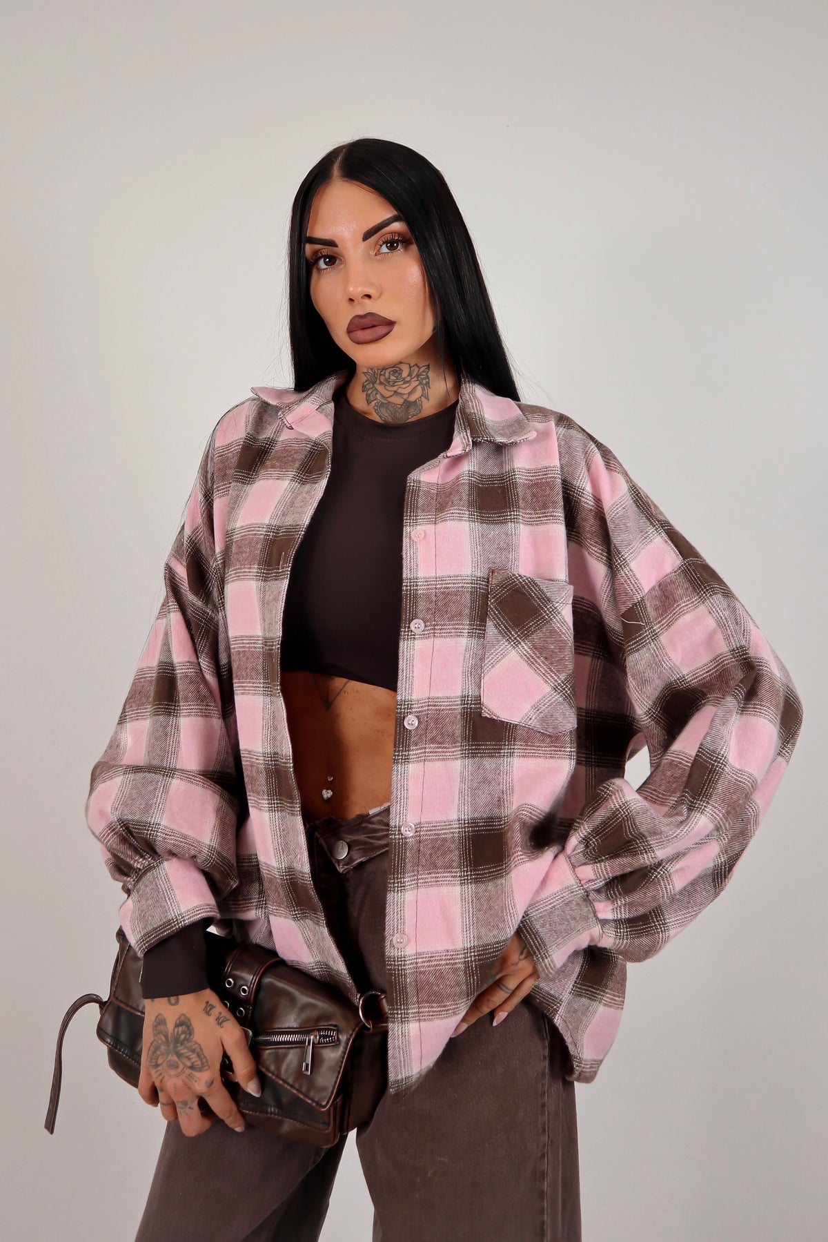 Camicia Tartan Valery - Rosa/marrone