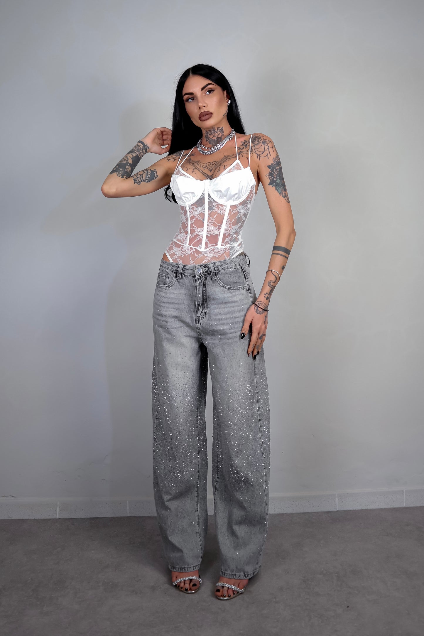 Body pizzo Odette - Bianco