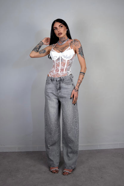 Body pizzo Odette - Bianco