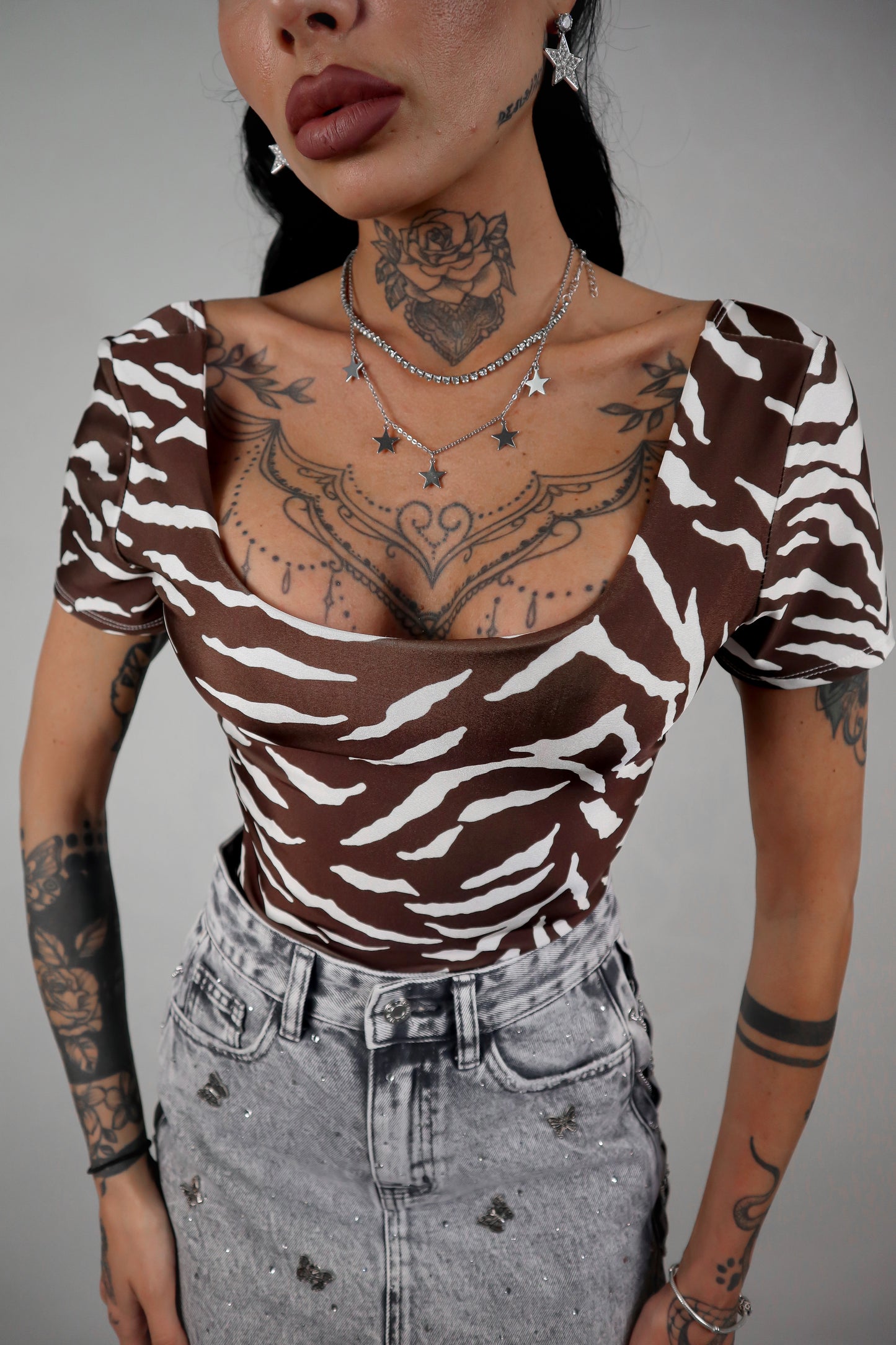 Body Shaila - Zebrato Marrone