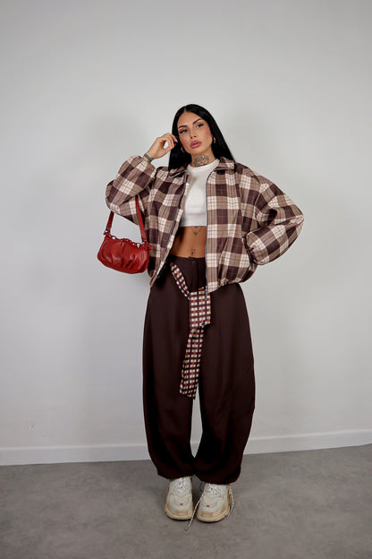 Bomber Tartan - Marrone