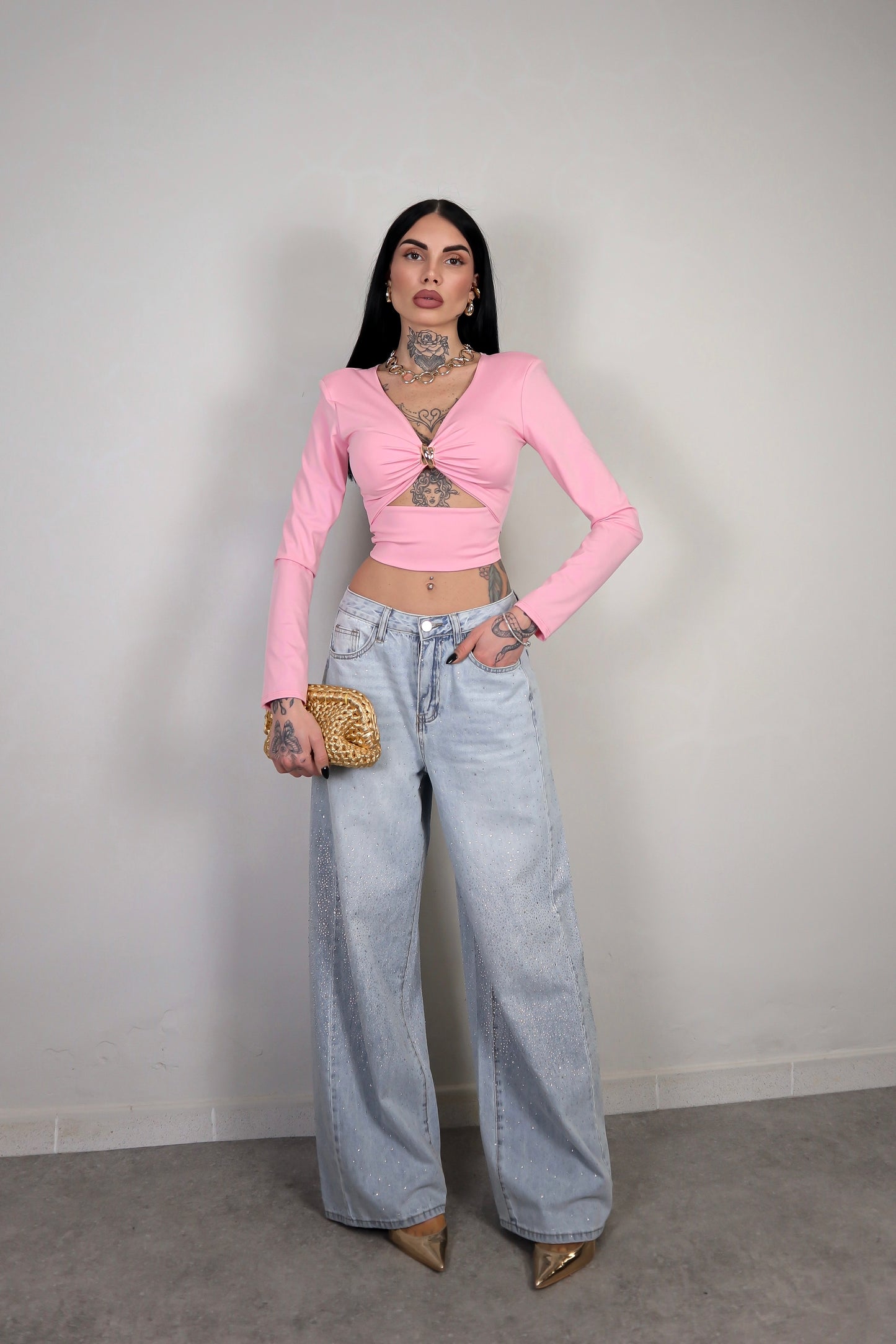 Maglia Crop Persia - Rosa