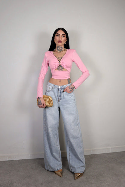 Maglia Crop Persia - Rosa