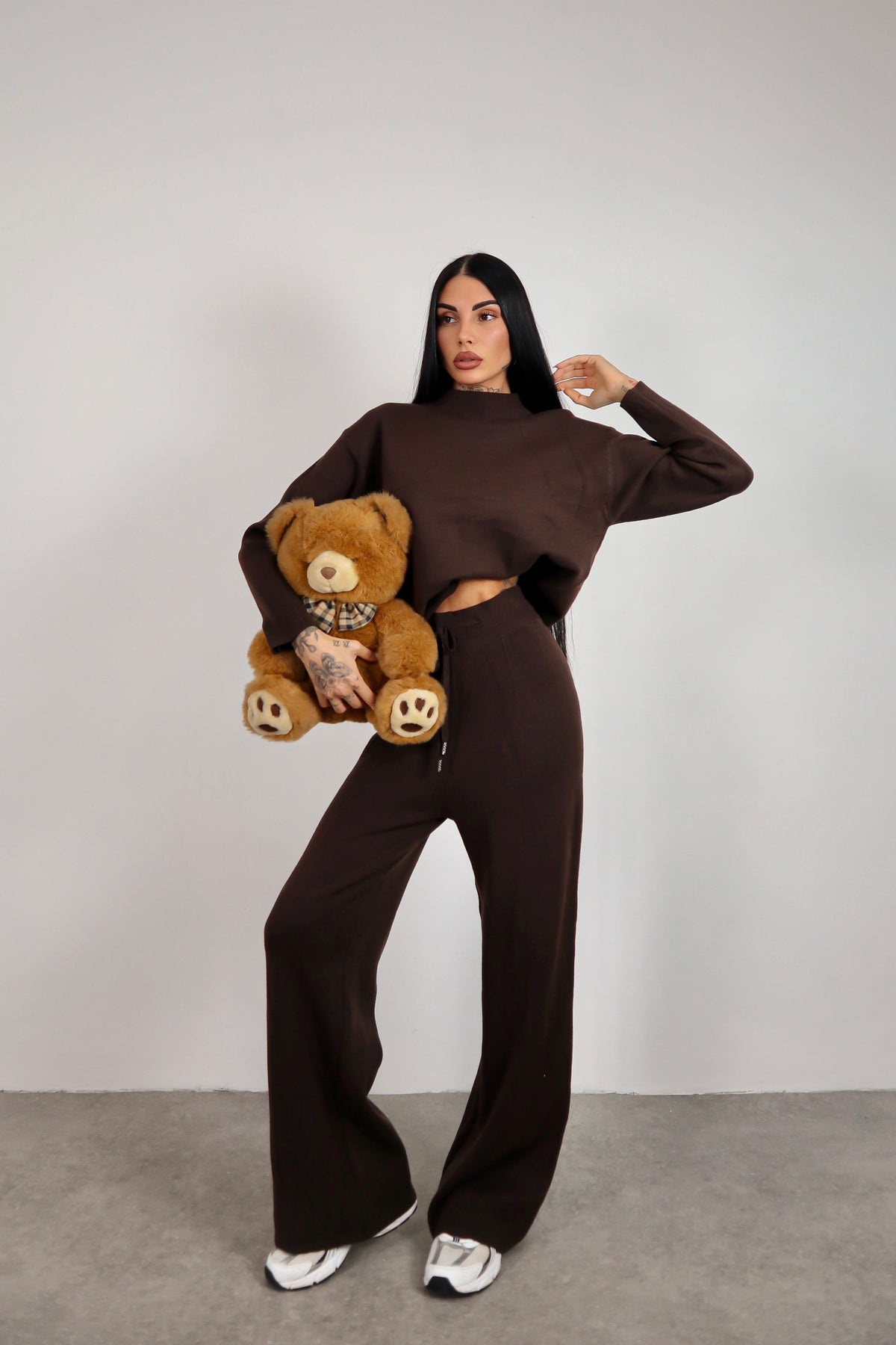 Completo in maglia Dania - Marrone