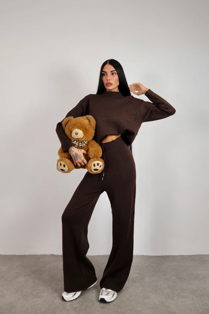 Completo in maglia Dania - Marrone