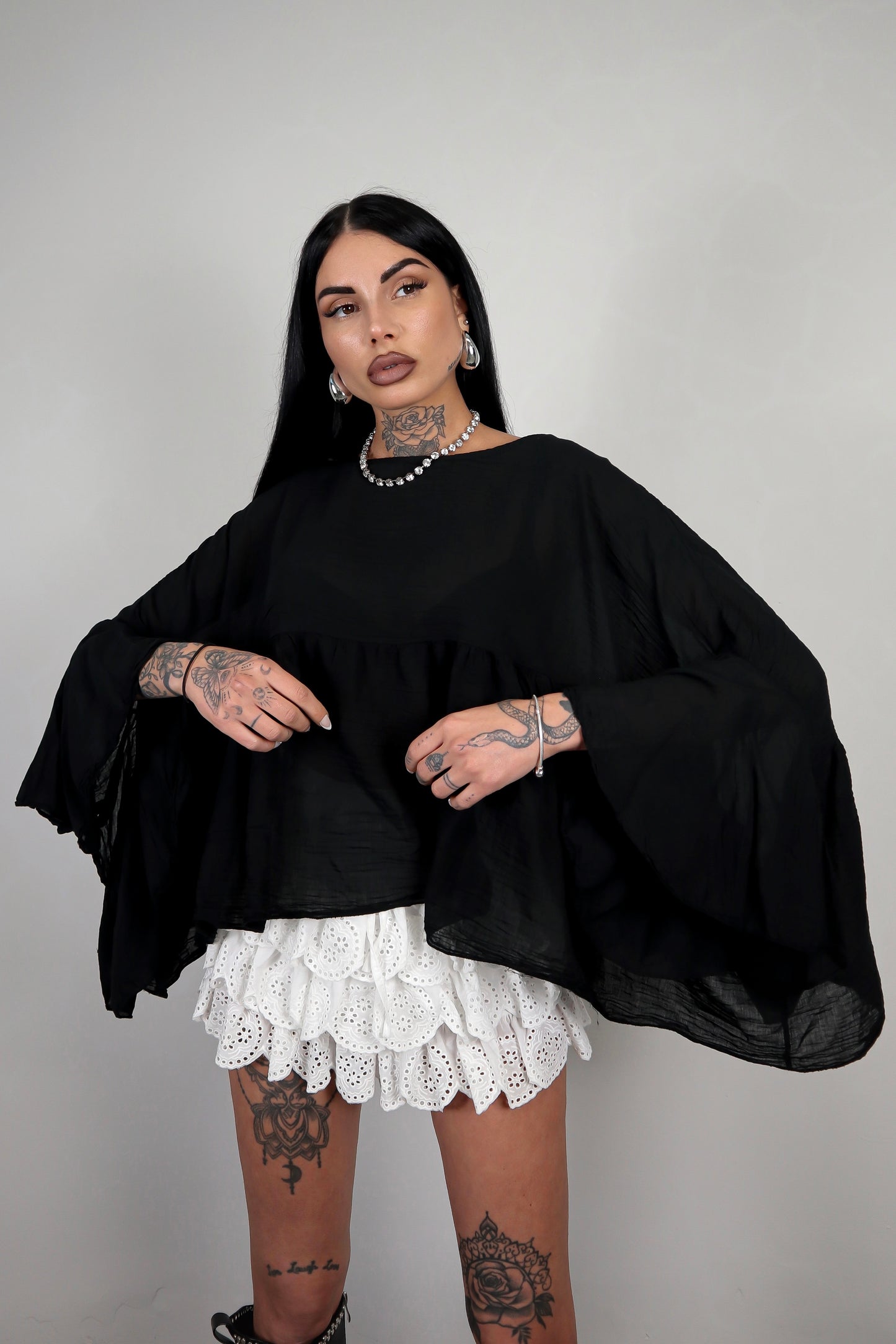 Blusa cotone Zahira - Nero