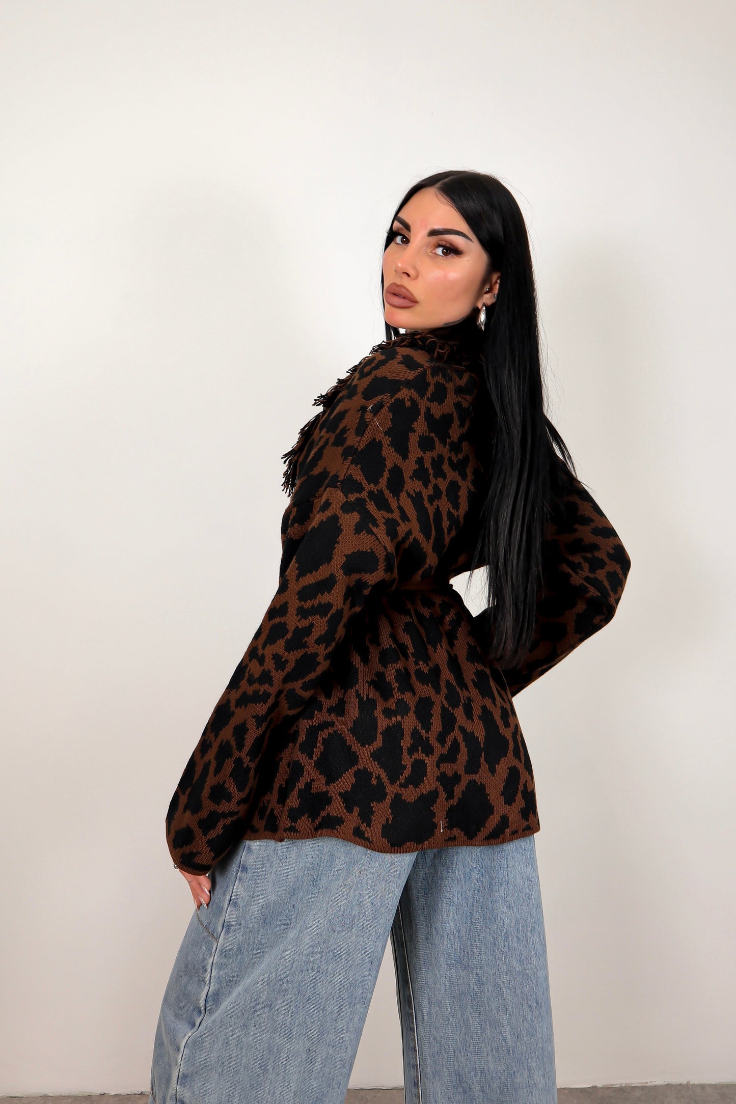 Cardigan Perù - Leopardato