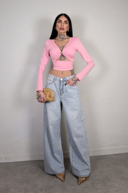 Jeans wide leg Brillo - Denim