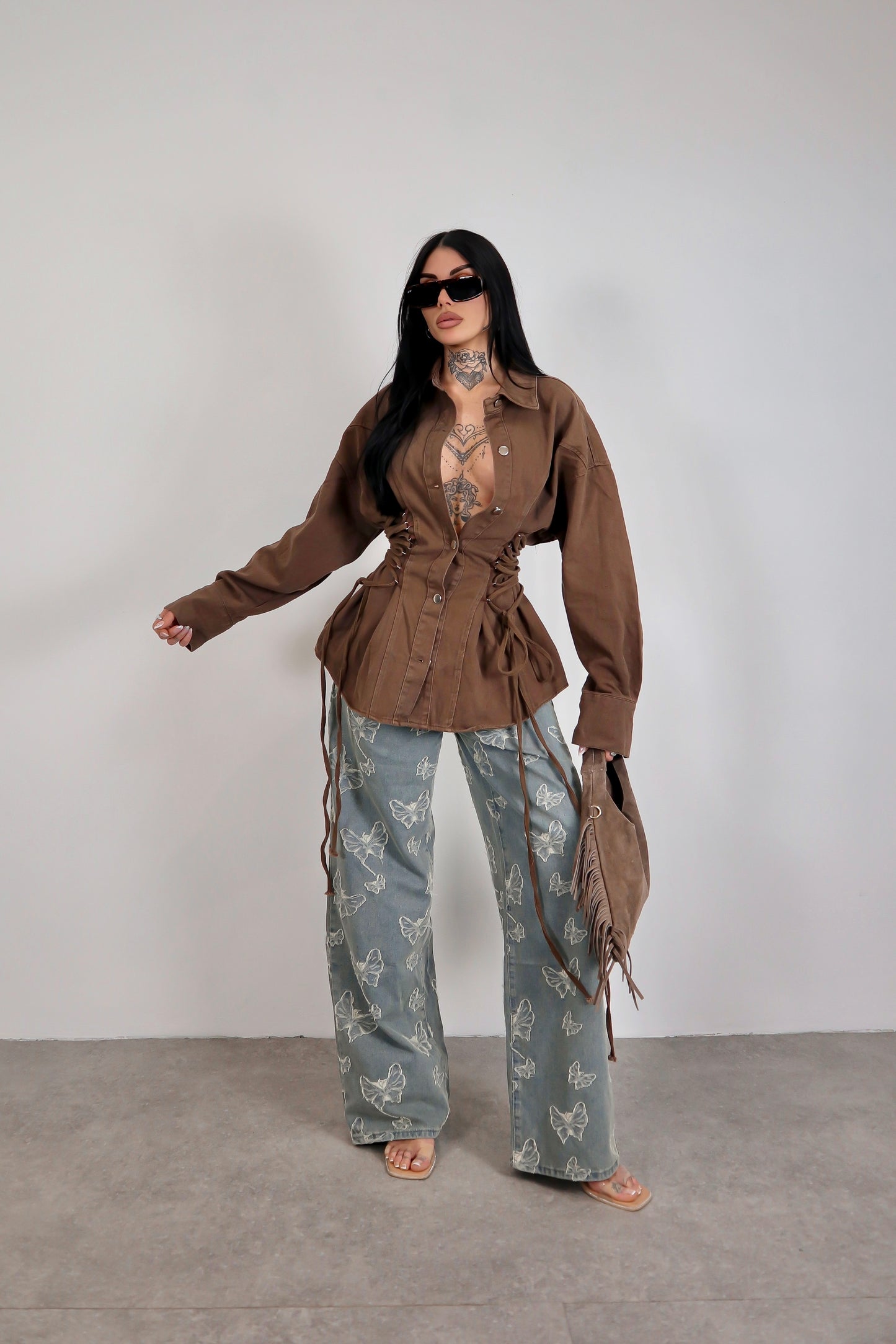 Jeans wide leg Butterfly