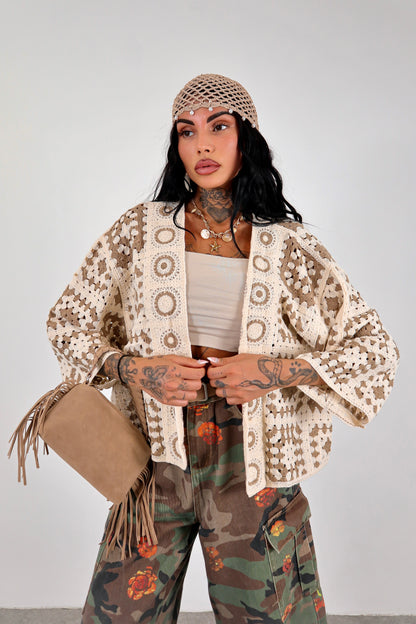 Cardigan Moai - Cappuccino