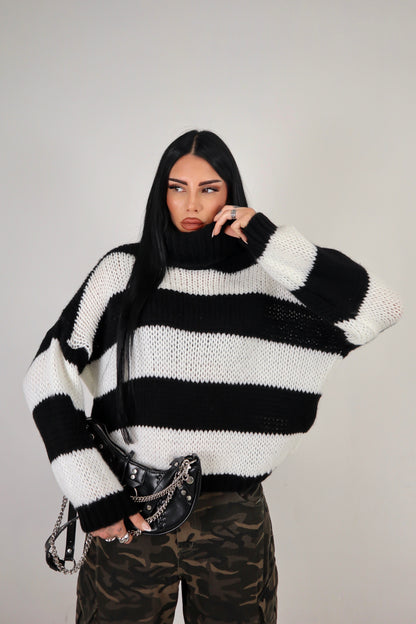 Maglione Nadine - Nero/Bianco