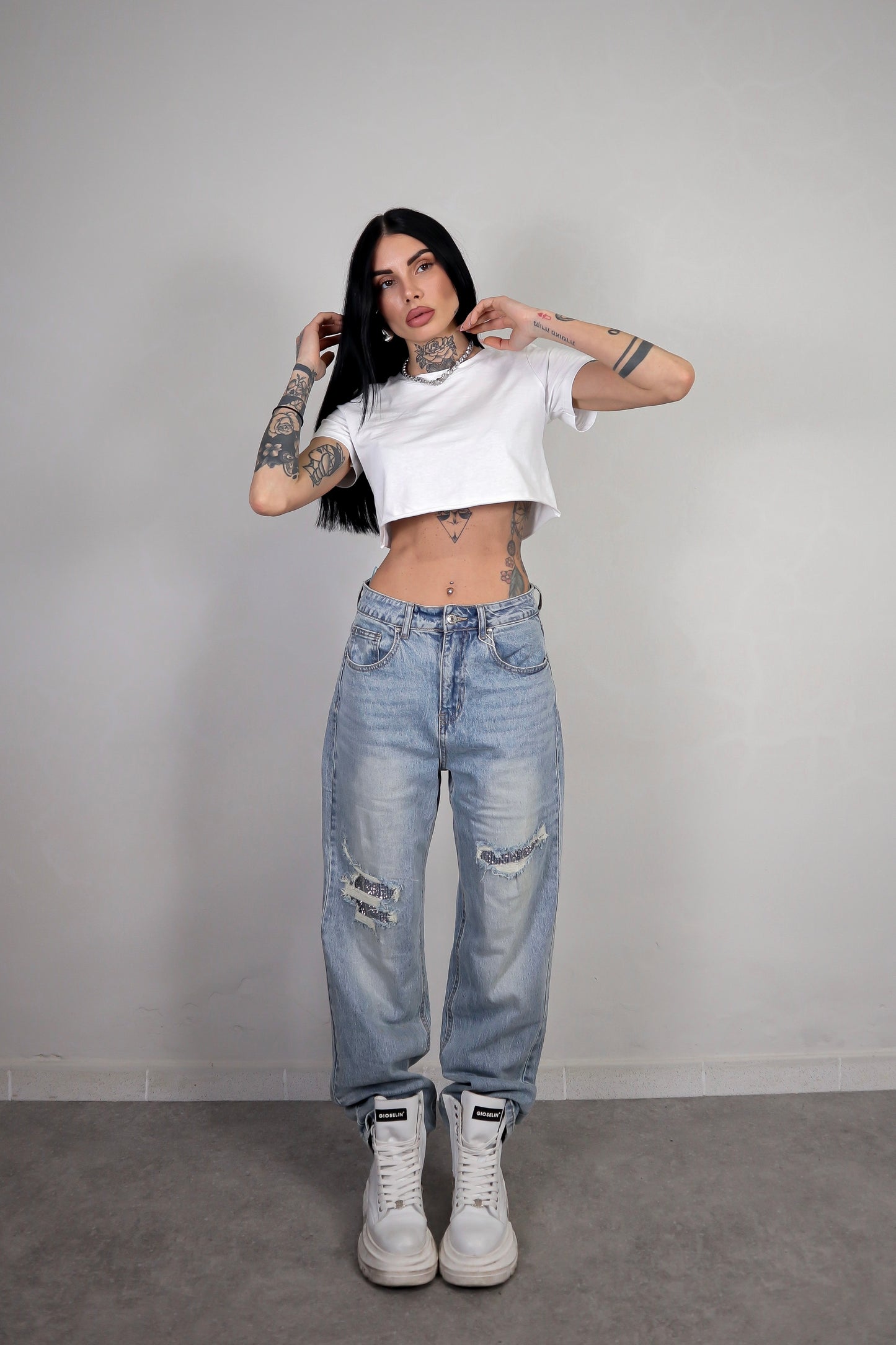 Jeans Ripped Strass